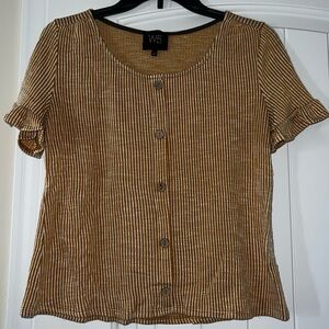 W5 Yellow & White Striped Blouse